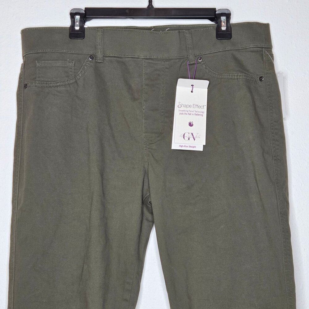 NWT Gloria Vanderbilt Women's Shape Effect Pull-On Straight-Leg Jeans - Olive - Picture 3 of 8
